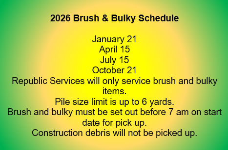 2026 Bulk Pickup dates